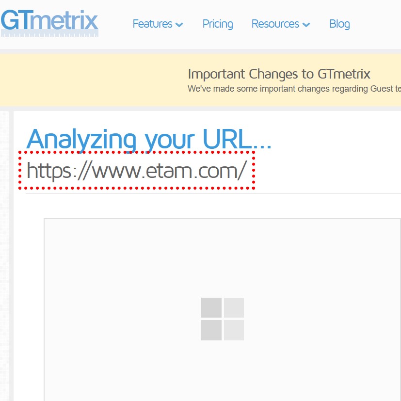 tester le site avec gtmetrix