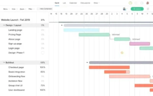 Vue de Gantt de l'outil TeamGantt