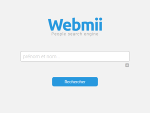 page d'accueil du moteur de recherche Webmii