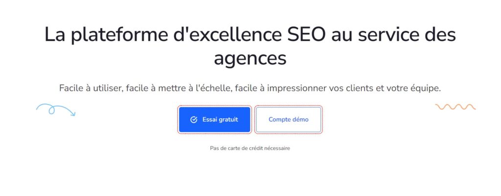 page d'acceuil SE Ranking