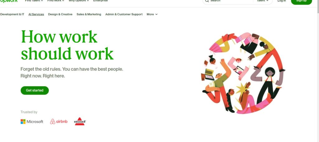 page d'acceuil upwork